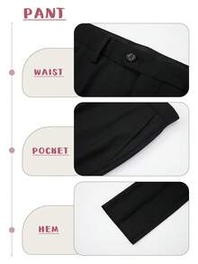 3 Pcs  Men's Crystal Embellished Peak Lapel Single Button Luxury Tuxedo - Groom Groomsmen Prom Banquet Host Slim Fit Formal Wear - 黑色 - 查看 4