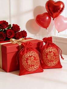 Set Of 1/6/12 China Brocade Drawstring Bags - Mixed Color Fabric Gift Bags, Suitable For Jewelry, Wedding Party Favors, Candy Packaging, Drawstring Gift Bags - Ideal For Wedding Gifts, Jewelry Storage, Holiday Party Favors, And Candy Wrapping. - Multicolor - View 5