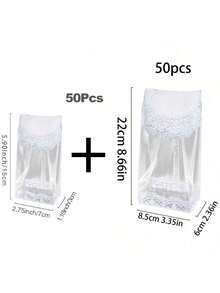 50 قطعة من الأكياس الشفافة للاستخدام المنزلي، مناسبة للكوكيز والحلويات والحلويات، أكياس ذاتية الإغلاق بمقاس 9.05 بوصة في 3.34 بوصة. - متعدد الألوان - مشاهدة 9