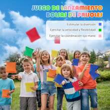 TECHVIDA Juego de 31 Juegos de Lanzamiento de Anillos Juego de Juegos de Carnaval 3 en 1 con Bolsas de Frijoles Aros de Plástico Marcadores de Cono y Bolsa de Malla de Transporte para Exteriores - 223417413 - Ver 6