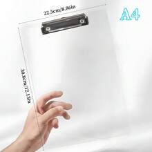 1pc A4/A5 Transparent Clipboard, Portable Writing Board, Antislip File Hardboard Paper Holder, Durable Stylish Clipboards With Low Profile Clip. Perfect For Home, Office, Drawing, Nursing, Restaurant Menu, Bills & Study - Transparent - View 11