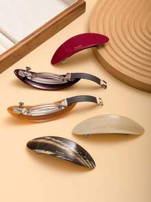 2个/1个椭圆形发夹，时尚百搭，适合休闲、外出、派对、约会等场合，女士配饰，礼品 - 彩色 - 查看 6