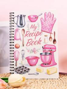 1pc Blank Recipe Notebook, Personal Cookbook Journal, Scrapbook Craft Supplies - Multicolor - View 2