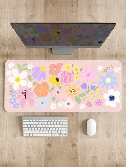 1 片杏色花卉图案鼠标垫，盛开的桌面垫，防滑橡胶包边光滑鼠标垫，2 毫米厚，适用于任何鼠标，新年礼物，情人节礼物，送给女朋友、爱人和妈妈