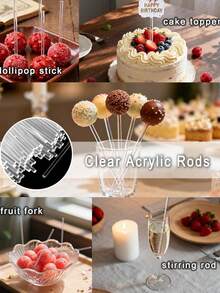 100pcs White Paper Lollipop Sticks, Baking DIY Handmade Starry Cake Decor Paper Sticks, Suitable For Kitchen, Salad, Candy Decoration, Also Applicable For Birthday Party, Valentine's Day, Graduation, Wedding And Other Occasions - Multicolor - View 6