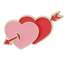 Cute Cartoon Heart Shaped Metal Brooch, Unisex Couple Bag Accessory - Multicolor - View 8