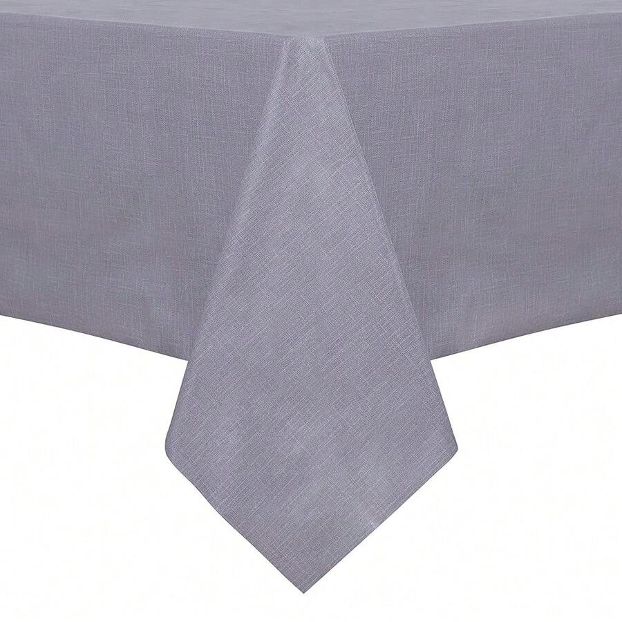 Sancua 1OO% Waterproof Rectangle PVC Tablecloth - 54 X 54 Inch - Oil Proof Spill Proof Vinyl Table Cloth, Wipe Clean Table Cover For Dining Tables, Buffet Parties And Camping, Grey - Grey54inchx54inchSquare - View 1