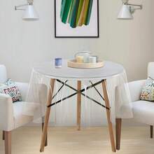 Sancua Clear Plastic 1OO% Waterproof Round Tablecloth - 54 Inch - Vinyl PVC Table Cloth Protector Oil Spill Proof Wipe Clean Table Cover For Dining Tables, Parties & Camping, Crystal Clear - CrystalClear54inchRound - View 4