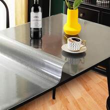 Kasepie Frosted PVC Table Cover Protector 24X55Inch, 2mm Thick Plastic Table Cover Rectangle,Clear Table Protector,Desk Protector Mat For Kitchen, Dresser, Writing Desk,Dining Room Table - Frosted2mmThick - View 4
