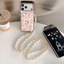 1pc Elegant Floral Pattern Card Holder Crossbody Wallet Phone Case Compatible With IPhone 17, 16, 16e, 15, 14 Plus, 13, 12, 11 Pro Max, PU Leather Protective Cover - 10 - View 6