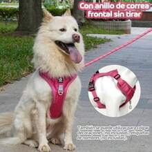MESVIER Arns para Perro Mediano Grande Pequeo con Correa 1.5m, Pechera para Perro Ajustable Reflectante Transpirable, Arneses para Perro Sin Tirones para Caminar Viajar Entrenar Perros Accesorios - m+negro1 2 - Ver 7