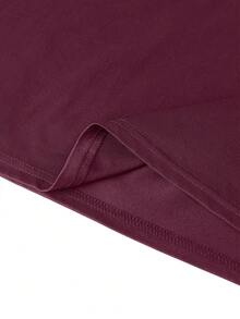 Men's Casual Fashion Street Printed Drop Shoulder Loose Breathable Short Sleeve T-Shirt, Summer - Burgundy - View 5