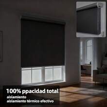 Persianas Enrollab 100% Blackout persianas Ajustab Cortinas de Sa con  Aiado térmico Dormito la Oficina y Sala de Estar Gris Oscuro 160 * 200 - Grisoscuro - Ver 6