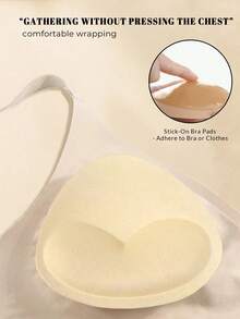 4.33英寸/11厘米 1对自粘硅胶加厚隐形胸垫，适用于泳装比基尼，提升胸型，纯色胸罩罩杯 - 卡其色 - 查看 6