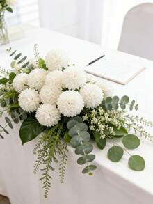 2束11.02英寸人造春季菊花花束，适用于装饰、房间装饰、婚礼和活动、人造花、家居装饰、情人节花束、春季装饰 - 乳白色 - 查看 6