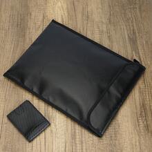 1 PC Faraday Bag Fireproof Waterproof Document Bag RFID Blocker Bag For Phone Passport Credit Card, Anti-Theft Pouch - 黑色 - 查看 3