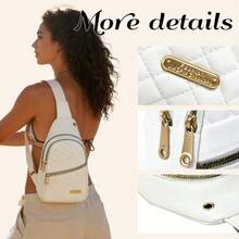 Shoulder Strap Bag – Multi-Pocket Crossbody Chest Bag, Suitable For Women's Daily/Travel/Sports Use, Lightweight Off-Road Backpack, Multi-Pocket Sling Bag, Adjustable Strap Sling Bag, Durable Quilted Bag, Travel Sling Bag, Sports Backpack, Daily Commuter Bag, Outdoor Hiking Bag, Gym Canvas Bag, Casual Errand Bag, Women's Lightweight Multi-Pocket Sling Bag, Stylish And Simple Sling Bag,Summer,Spring Outfits For Women,Nail Supplies,Mother's Day,Mom,Mother's Day Gift,Flower,Jewelry,Mother's Day Decorations,Mother's Day Party Supplies,Women,Pink,Gift Set - 白色 - 查看 6