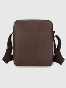 1pc Solid Color Men's Shoulder Messenger Bag, Suitable For Daily Business Commute, Student Backpack, Teenagers, High School And College Students, Practical And Fashionable Men's Messenger Bag, Shoulder Bag, Side Bag, Student Supplies, Autumn Courier Bag, Retro Style Phone Bag - A - View 7