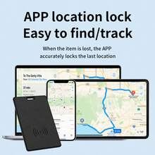 Ultra-Thin Tracking Card Wallet, Anti-Lost GPS Tracker, Smart Location Tag, Compatible With IPhone Find My App, Wireless Charging, IPX6 Waterproof (IOS Only) - Black - View 2