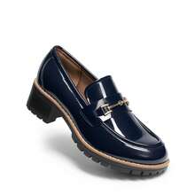 Women's Loafers Shoes Slip-On Chunky Platform Comfortable Dressy Business Casual Loafers - 藏蓝色 - 查看 5
