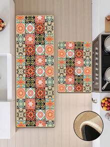 【热销！】1 件装柔软橡胶亚麻厨房地垫，3.5 毫米厚厨房地毯，美式乡村风格厨房吸水地垫，大尺寸地毯，缝边防止脱皮，吸水易清洁，亚麻表面，泡沫中间层，橡胶底部，适用于厨房地毯、厨房装饰、婚礼装饰、家居装饰、浴室地垫、玄关地垫、洗衣房地垫、走廊地毯、客厅地垫等。 - 彩色 - 查看 2