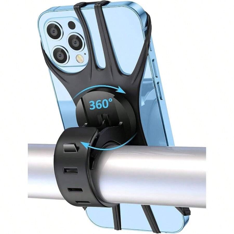 Bike Phone Mount, Universal Bike Phone Holder, 360 Rotatable, Silicone Phone Mount Handlebar IPhones, Huaweii, Pixel, And Other 4.5 - 0 Mobile - Black - View 1