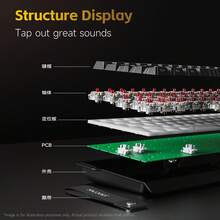Teclado mecánico de juego AJAZZ 65% Mini, interruptor rojo, 68 teclas compacto con cable para oficina, NK68 V2 retroiluminación RGB, sensación mecánica ergonómica, accesorio de oficina, plug and play DIY, compatible con varios sistemas para juegos y oficina - Multicolor - Ver 6