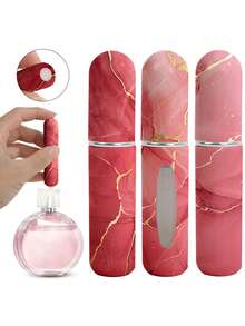 1pc New Marble Pattern High-End Printed 5ML Perfume Sample Bottle, Portable Travel Refillable - Multicolor - View 12