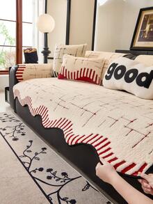 Luxury Plush Sofa Cover - Thick, Warm, Anti-Slip, Suitable For Living Room, Office, Bedroom Decor - Machine Washable, Fits Single To 4-Seater Sofa - Red - View 7