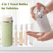 4-In-1 Travel Dispenser Bottle Set, Portable Travel Cosmetic And Lotion Dispenser Bottles, Leak-Proof Portable Containers, Suitable For Shampoo, Lotion, Conditioner, Face Cream, Skincare Products And Toiletries - Multicolor - View 2