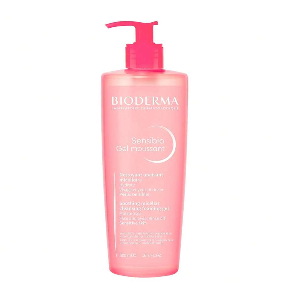 BIODERMA, Limpiador Facial, Sensibio Gel Moussant, Gel Micelar para Piel Sensible, Hidratación al instante, 500 ml - rosa - Ver 1