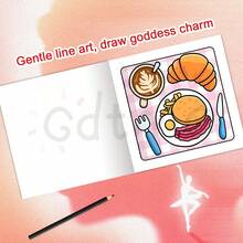 GDTME Un libro para colorear dulce y lindo, con patrones adorables, un diseño sencillo pero interesante, es una opción ideal para aliviar el estrés y disfrutar de un momento cómodo para colorear. Es muy adecuado como regalo para el Día de San Valentín, el Día de la Mujer, Pascua, útiles escolares o de oficina. - Multicolor - Ver 6