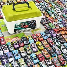 Mini Metal Pullback Car Toy Model For Children, Fun Racing Game Educational Toy Set, Durable Alloy Tin Car, Includes Foldable Car Map And Storage Box, Perfect For Children Aged 3 And Up, Girls And Boys, Christmas And Halloween Gift. - Green - View 1