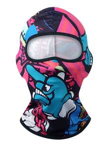Street Style Graffiti Print Balaclava Mask, Breathable Quick-Dry Face Cover For Cycling, Hiking, Fishing, Running - Multicolor - View 8