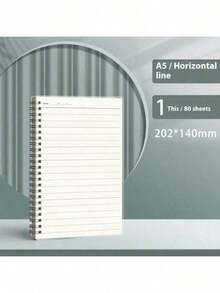 Cuaderno de espiral con líneas de cuadrícula A5/A4, 80 hojas/160 páginas, cubierta de PP transparente, cuaderno de diario con reglas Cornell, esencial para volver a la escuela - Blanco y Negro - Ver 16