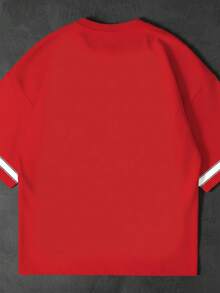 Men's Casual T-Shirt With "BRAZIL" Print And Number 10, Premium Cotton, World Cup Fan Edition, Brazilian Football Fashion - 紅色 - 查看 3