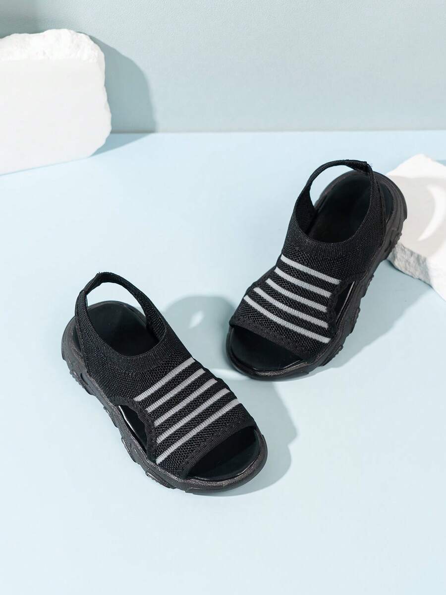 1 Pair Kids Fashion Sports Sandals, Boys And Girls Indoor/Outdoor Casual Shoes, Versatile For Summer - Black - View 1