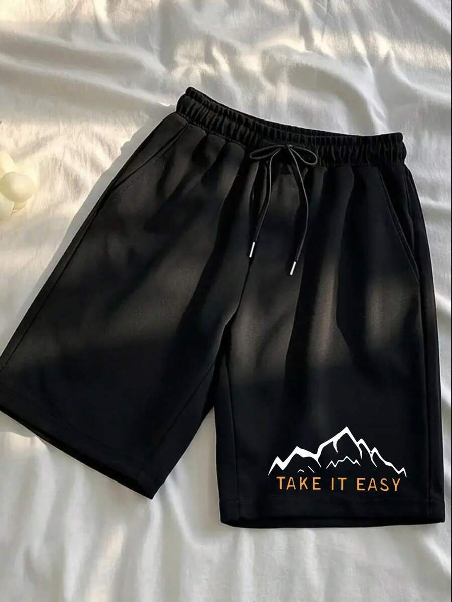 Men's Bermuda Shorts With Adjustable Fit And Pockets, Casual Summer Style, Comfortable Cotton. - Black - View 1