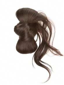 LYSW 凌乱发髻假发配羽毛花朵发夹，慵懒复古发髻发型，蓬松人造发髻夹式发饰度假发夹时尚爪夹优雅发夹