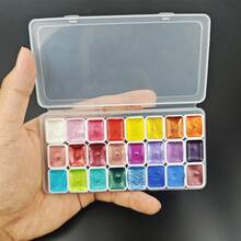 24 Colors Pearl Watercolor Paint Set - Vibrant Solid Packaging, Suitable For Chinese Painting, Thangka Calligraphy And Color Art Creation, Suitable For Professional Art Use, Glitter Watercolor Paints - 24 colour sunset - View 5