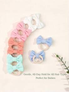 20/40Pcs Assorted Colors Soft Fabric Bow Elastic Hair Ties For Girls ,Soft Fabric No-Slip Breathable Hair Accessories For Easter Egg Hunt Spring Picnic Garden Party Daily Outfit Photo Prop - Multicolor - View 12