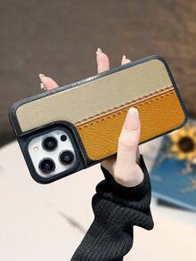 Stitch 2D Pattern Phone Case Latest Designer Faux Leather Wallet-Style Phone Case Shockproof Frame Three Card Slots One Cash Slot Valentine's Day Gift Drop-Proof Certified High-End Business Minimalist Black Stylish And Practical Shockproof And Scratch-Resistant Compatible With IPhone 17/Air/16/15/14/13/12/11/Pro/ProMax And Galaxy S Series - 黑色 - 查看 3