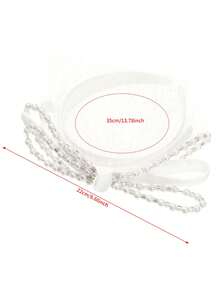 1pc Bridal Pearl Headband Veil Wedding Headpiece Hair Accessory - White - View 9