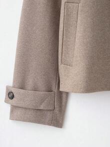 Áo khoác cổ đứng tối giản thời trang thu đông mới của Camellia dành cho nữ, kiểu dáng đa năng phù hợp cả phong cách châu Âu và Mỹ. - Lạc đà - Xem 9