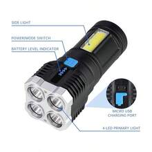 4 Leds Headlamp Flashlight Flashlight Long Focusing Range Sturdy Material For Camping Hiking Emergency Lighting - 4 đèn LED - Xem 3
