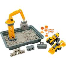 Dig N' Build Juego de concreto – Compuesto de hormigón moldeable de 12 onzas, grúa, 2 máquinas pequeñas, vehículos, moldes de construcción y Bandeja de fácil Limpieza, Kit sensorial Stem para,38931914 - Naranja - Ver 1