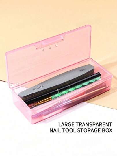 Professional Nail Care Tool Storage Box, Transparent Plastic Multi-Compartment Organizer Box For Storing Nail Files, Brushes And Manicure Supplies, Portable Rectangular Design With Safety Clasp, Ideal For Nail Salon Workstations, Mobile Manicure Kits, Home DIY Storage And Beauty Schools, Perfect Gift For Professional Nail Artists, DIY Enthusiasts, Beauty Students And Salon Owners On Christmas, Mother's Day, Valentine's Day