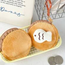 1pcs  1pcs  Cute Animal Coin Purse, Card Holder Pendant, Cute Kitten And Fish Mini Bag, Key Chain Coin Bag, Earphone Storage Bag, Portable Small Wallet - 彩色 - 查看 1