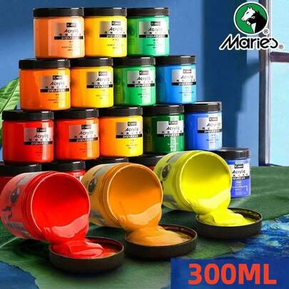Marie's 300ml Acrylic Paint, Suitable For Beginners, Art Students, Wall Painting, DIY Clothes, Shoes, Indoor Use