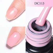 Mtssii 7ml Natural Nude 2 In 1 Rubber Base Gel Nail Polish Milky Pink Jelly White Nail Camouflage Color Coat Semi Permanent Soak Off UV Rubber Gel Base For Nails Manicure Nail Supplies Nail Art Design For Home Salon Gift For Women - 粉色 - 查看 3